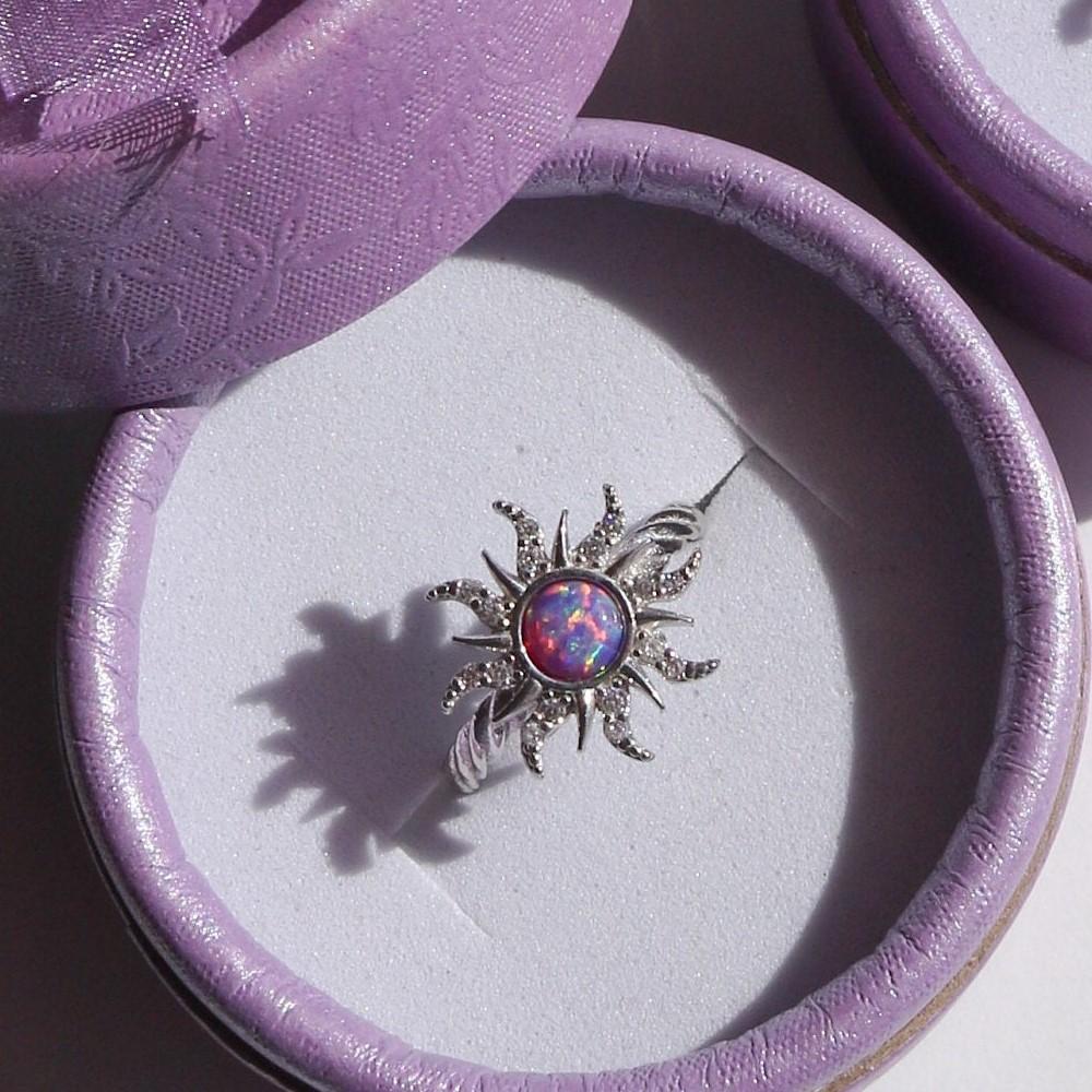 [HOT] Spining Sunflower Opal Jewerly Gift Sets Wonderful Australia Natural Opal Stone for Decoration,2024 Best Gift to Yourself, Family or Friends