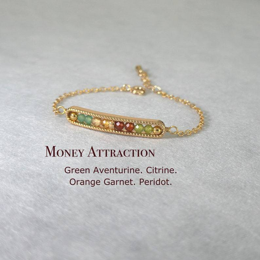 Dainty 3mm Emotional Balance Money Love Bracelet Healing Crystal  Strawberry Quartz Citrine, Rose Quartz 3mm crystal Bracelet Gift For Her Christmas Gift