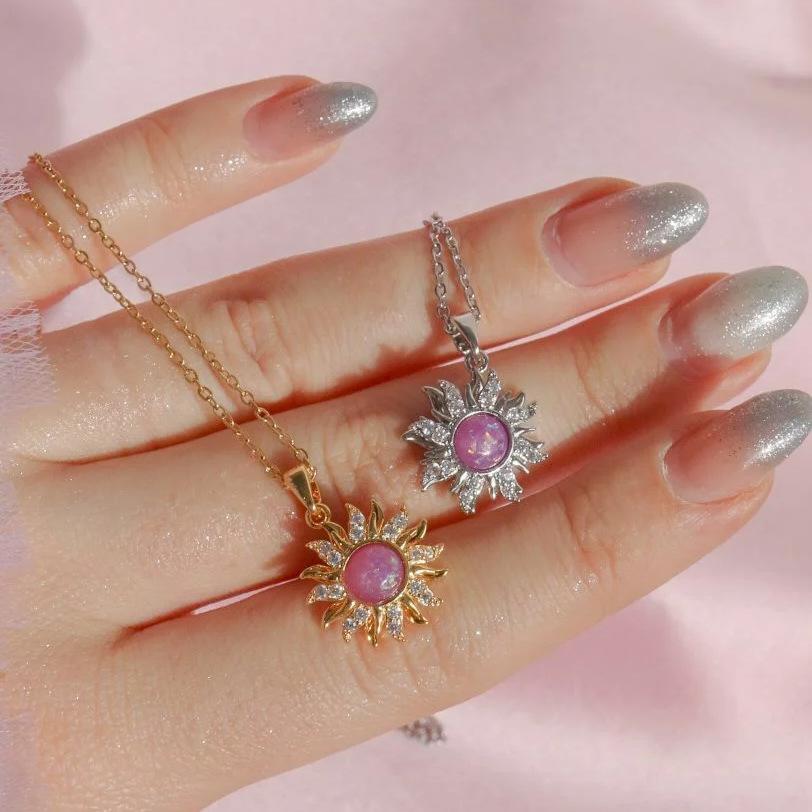 [HOT] Spining Sunflower Opal Jewerly Gift Sets Wonderful Australia Natural Opal Stone for Decoration,2024 Best Gift to Yourself, Family or Friends